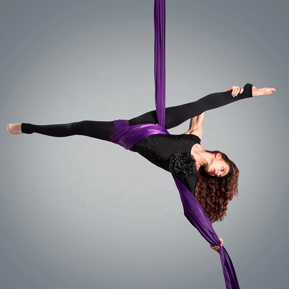Высококачественный воздушный шелк 10 м светло-фиолетовый 40D нейлон для акробатических цирков воздушная Йога Шелковый набор