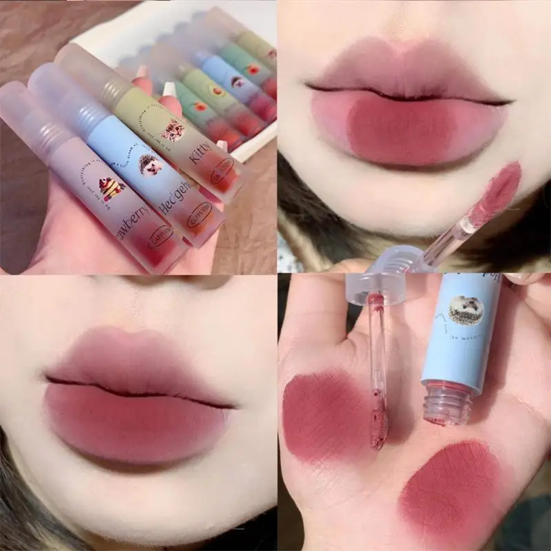 

1/3 PCS Mud Lip Glaze Matte Fog Face Cheap Kiss Peach Student Cheap Matte Lipstick Non-stick Cup Non-pull Dry Lip Glaze Makeup