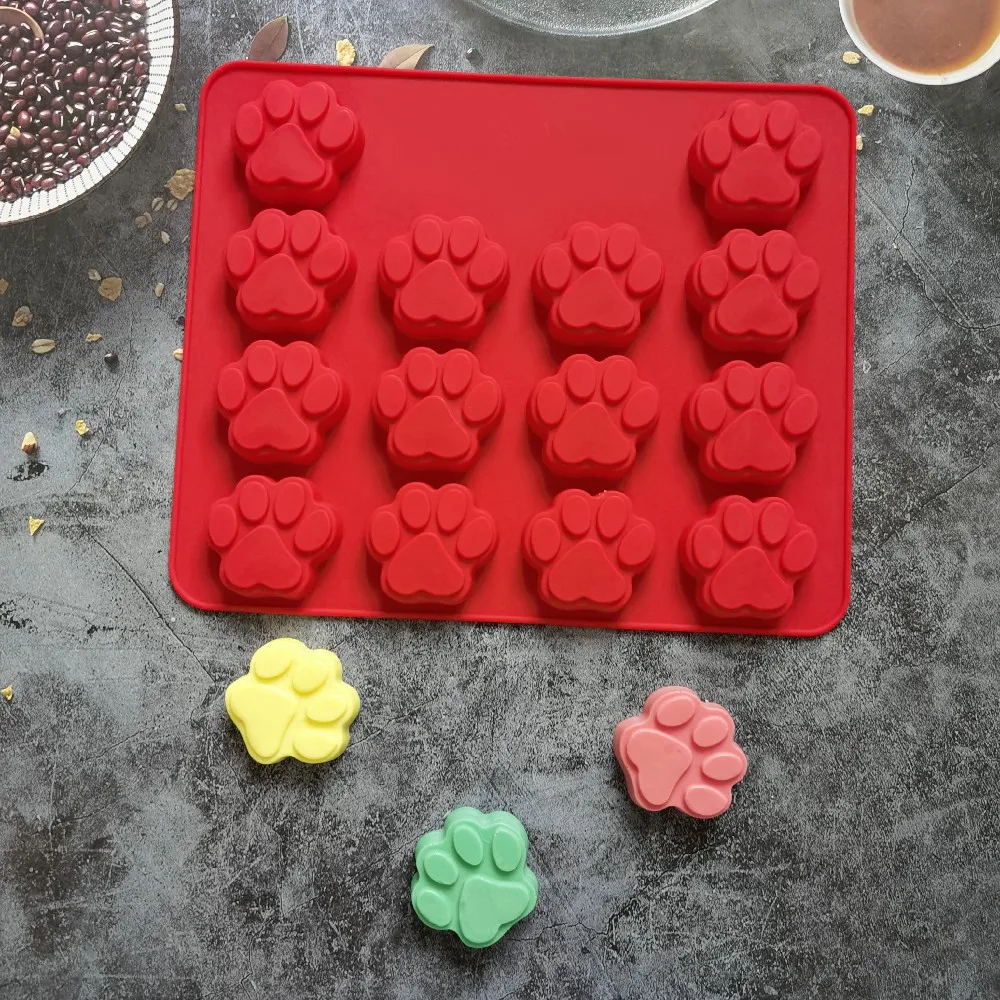 

Animal Cartoon Dog Footprint Cat Paw Silicone Cake Mold Mousse Chocolate Mould Pudding Jelly kitchen Handmade Baking Tools