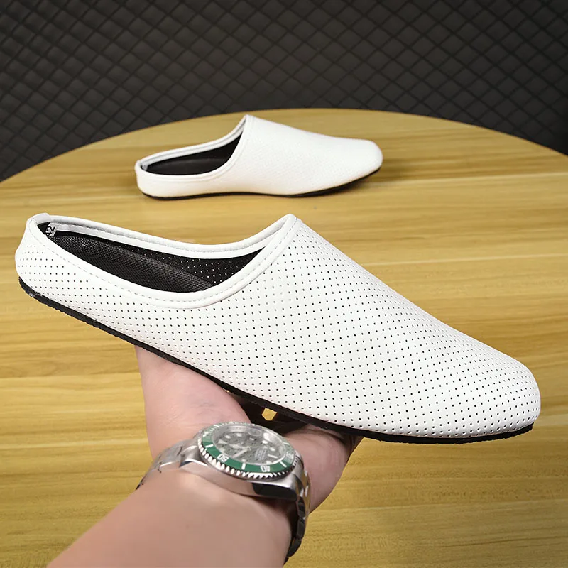 

New Trend Summer Half Slippers for Men Popular Youth Casual Shoes for Man Half Drag Flats Shoe Mens Breathable Walking Shoes Men