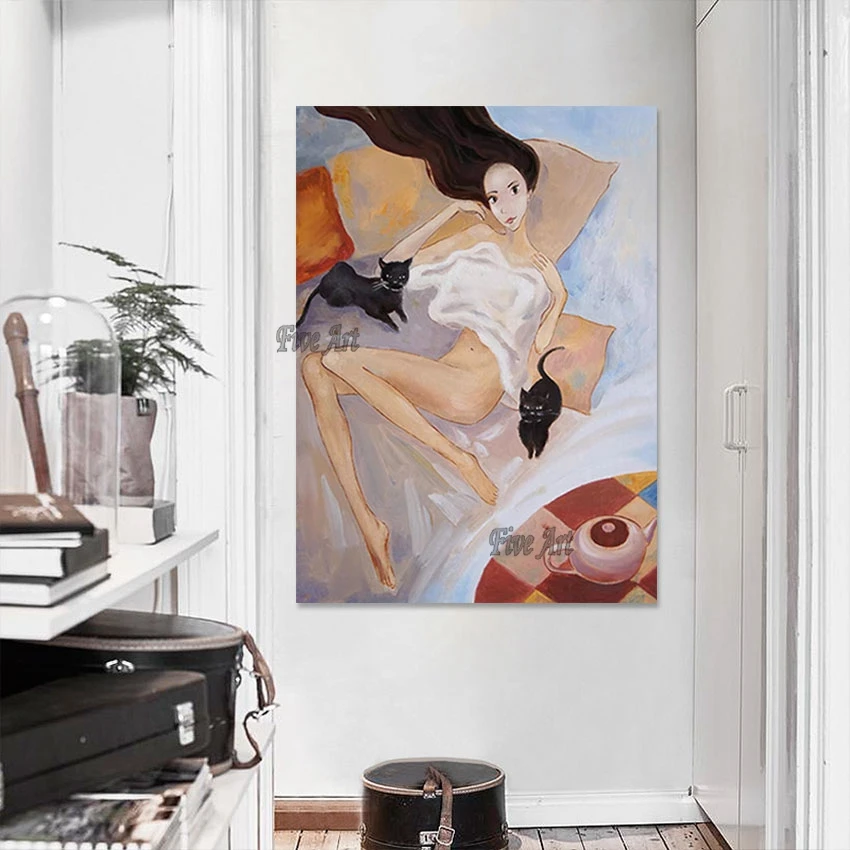 Картина маслом на холсте для женщин привлекательная Обнаженная картина ручная