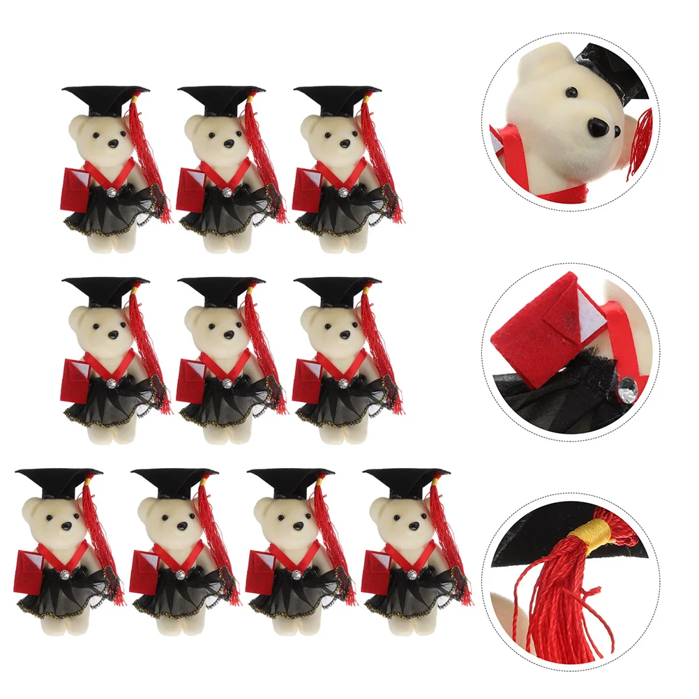 

10 Pcs Graduation Season Dr. Bear Bears De Porristas Flower Bouquet Decorations Stuffed Animals Plush Toy Dolls