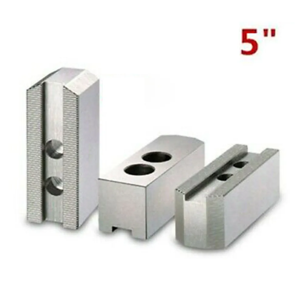 

5\" Soft Jaws For Hydraulic Chuck Durable Steel Lathe Chuck Jaw For 5" Lathe Chucks Steel Soft Chuck Power Tool Chuck Pliers Set