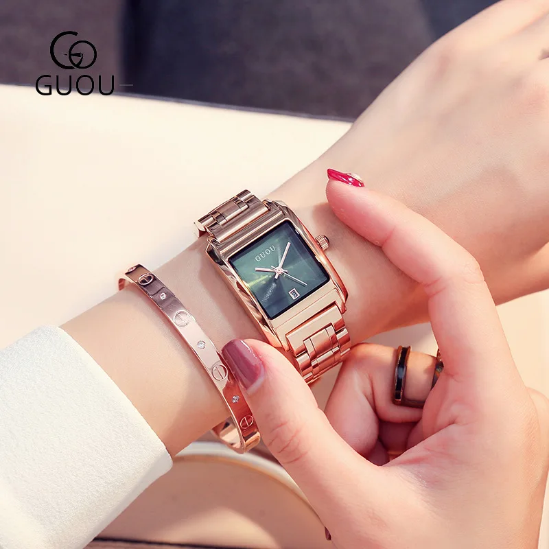 

Business Square Quartz Mini Retro Dial Casual Wrist Watches Stainless Strap Fashionable Clock Waterproof Wristwatch for Women
