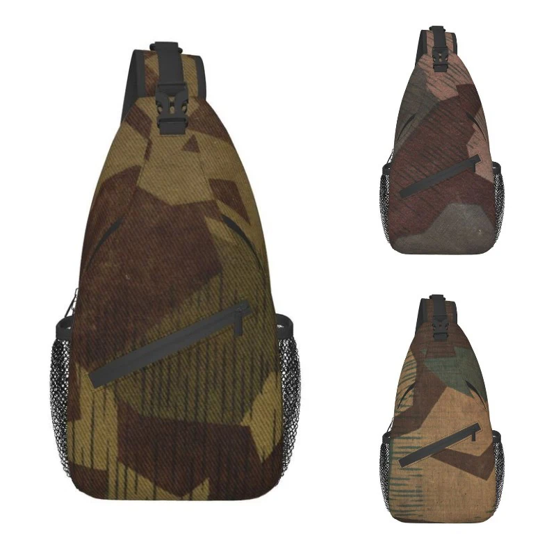 WW2 German Camo Sling Bag for Travel Hiking Men Military Camouflage Chest Crossbody Backpack Shoulder Daypack