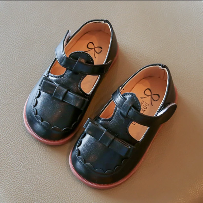 

Jlong, корейский стиль, обувь принцессы для девочек с бантом, Весенняя элегантная милая и нескользящая кожаная обувь