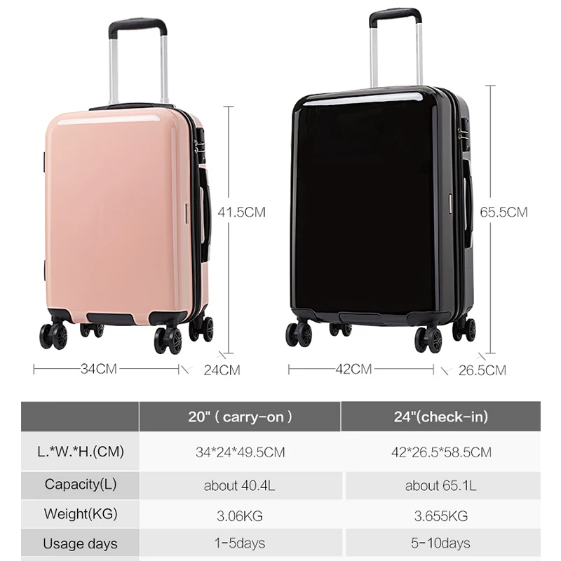OIWAS Travel Spinner Luggage 20/24 inches Carry On Rolling Suitcase Men Woman Fashion Trolley Case Business Boarding Box