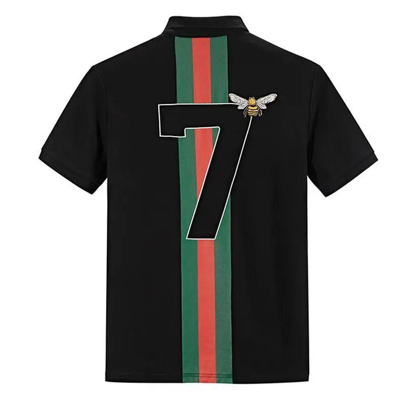 

2022 Summer New Men's Fashion Embroidered Lapel Short Sleeve Fashion POLO Shirt Personality Paul Shirt