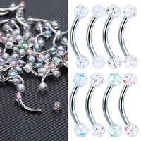 80pcslot steel eyebrow piercing set 16g ball curved barbell helix daith piercing lot tongue lip belly piercing snake eyes bulk