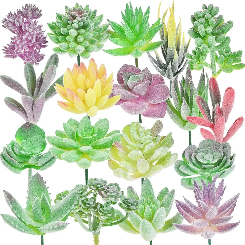 18 Pack Artificial Succulent Plants, Mini Faux Succulent Plants for Home Indoor Garden Decoration