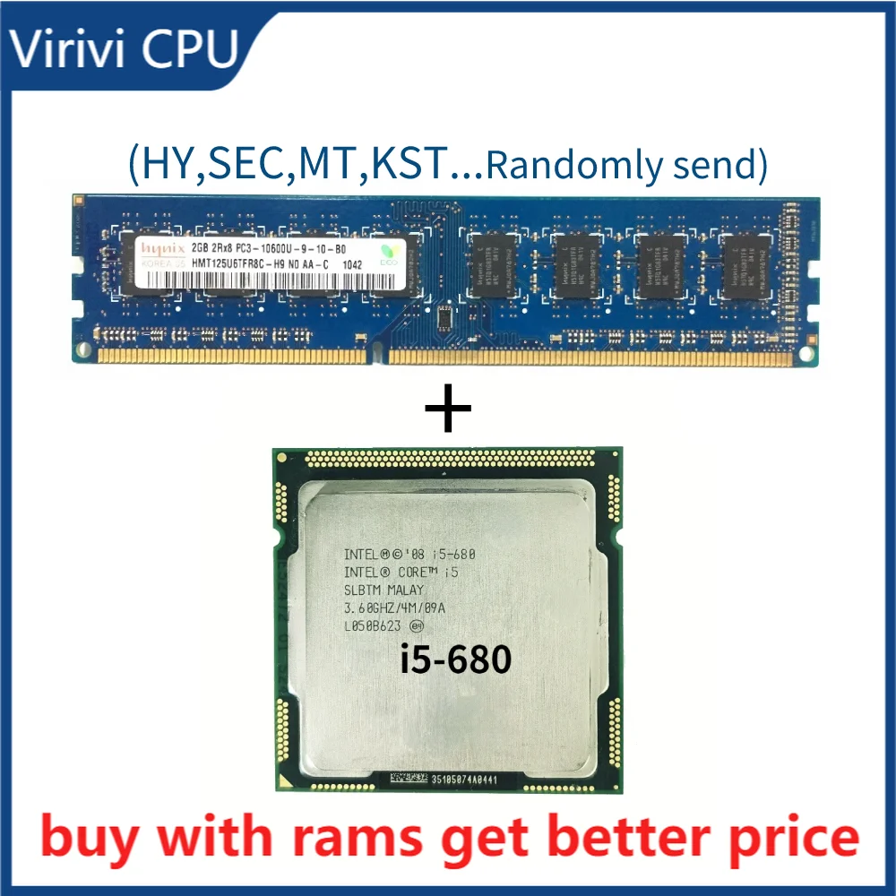 

DDR3 2G 1333 МГц с процессором i5-680 3,60 ГГц 4 Мб кэш-памяти LGA 1156 i5-680 процессор