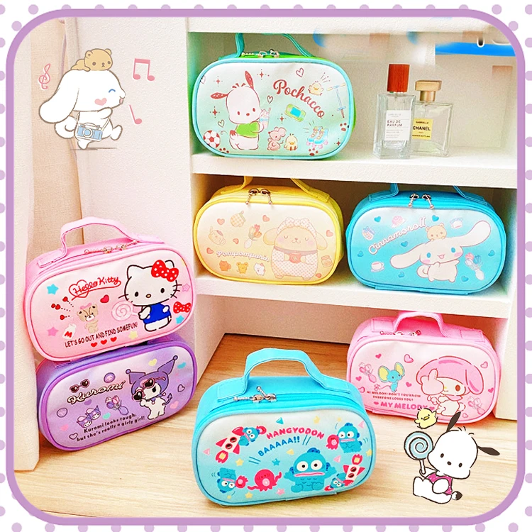 

Sanrioed сумочки Kawaii Канцелярские Принадлежности для хранения косметичка большой емкости Cinnamoroll Hello Kitty полако милый подарок для детей девочек