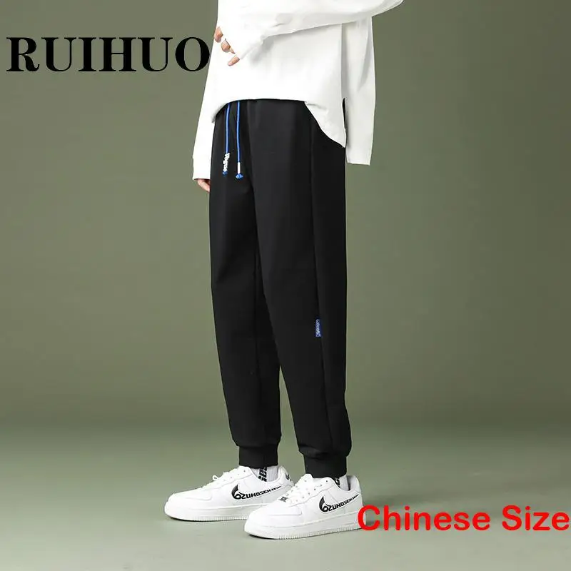 

RUIHUO Solid Men's Work Pants Men Trousers Sweatpant Jogger Man Korean Style Clothes Sweatpants Pant Joggers 3XL 2023 Spring