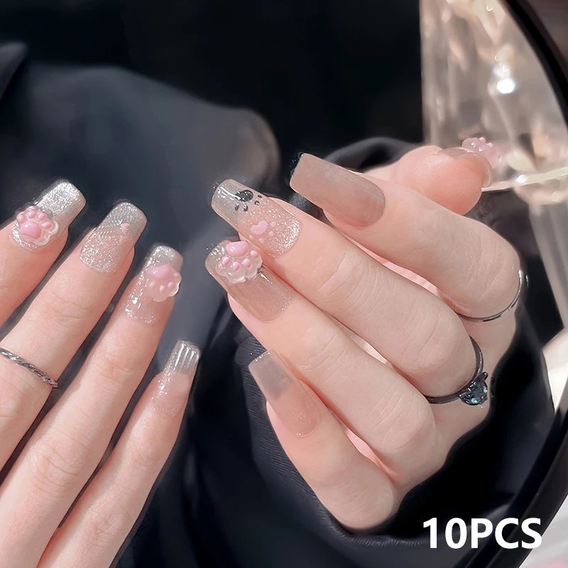 10 шт. новая мода кошачья лапа подвеска для ногтей смола мультяшные маникюрные