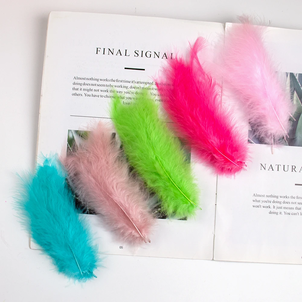 

100PCS Natural Turkey Feathers for DIY Crafts Wedding Decor Pink Plumas Needlework Dress Dream Catcher Accessories Bulk 10-15CM