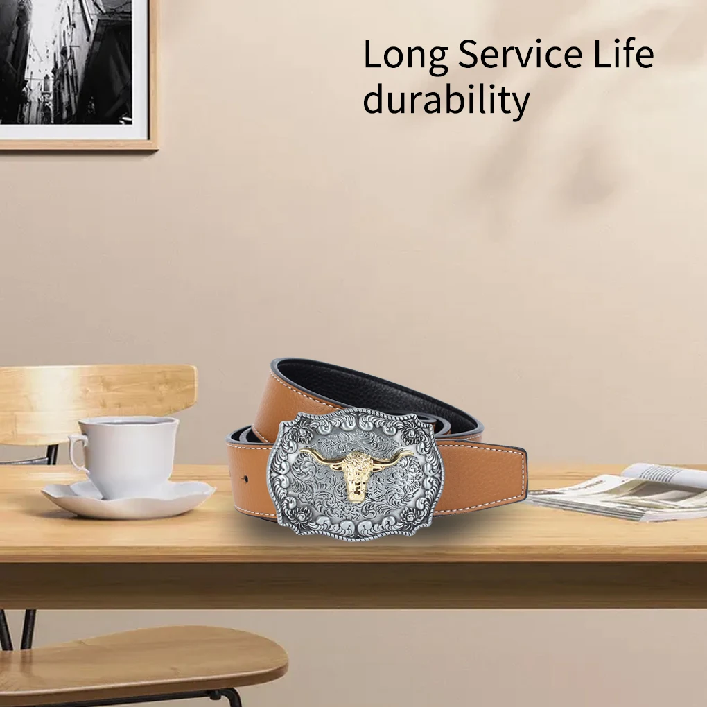

Men's Belts Silver Button Head Retro Classic Fancy Vintage Stylish Design Durable Adjustable Leather Belt Leather Belt Trousers