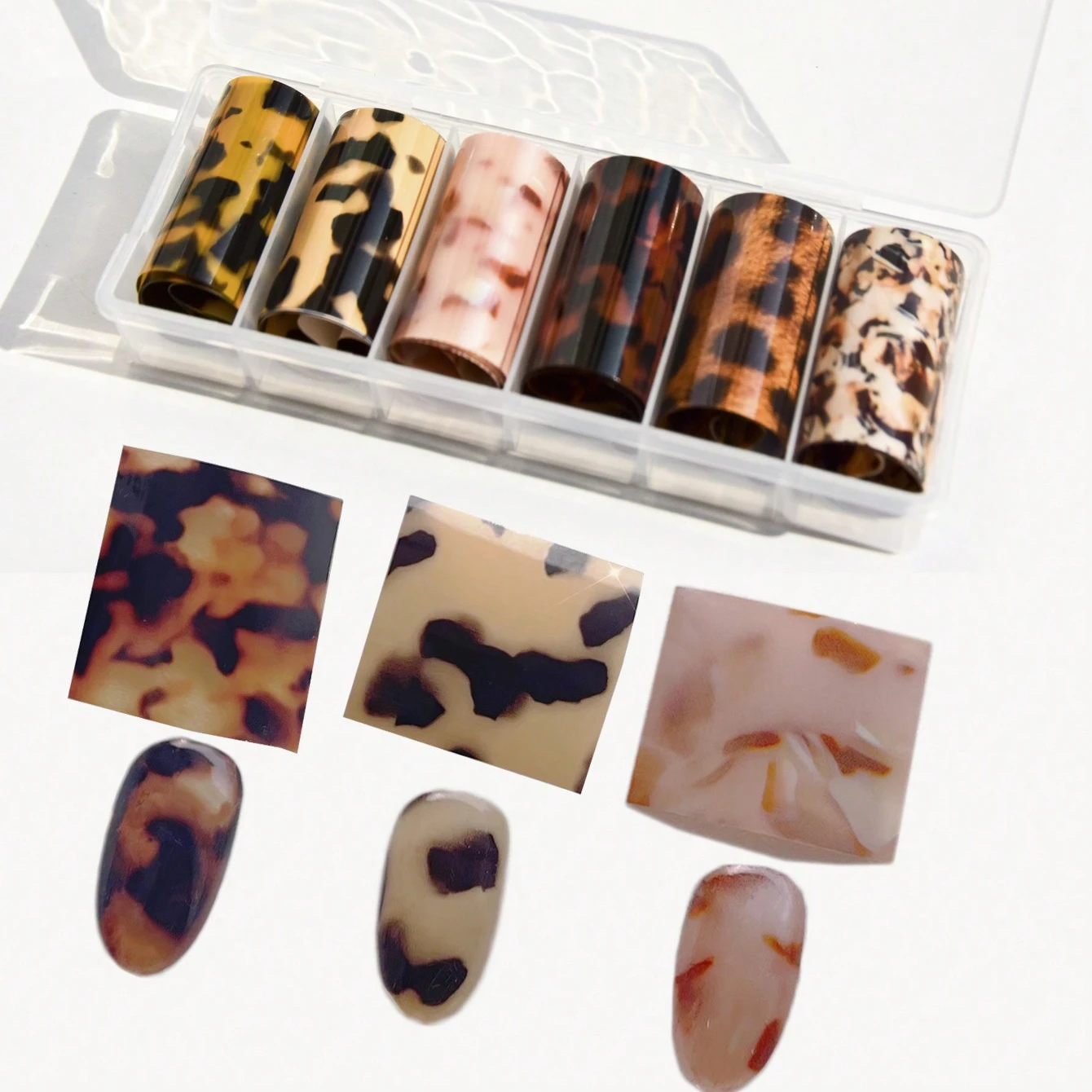 6 рулонов/коробка переводная пленка для ногтей 100 см х 4