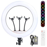 rgb led ring light with 2m stand tripod ringlight colorful selfie ring lamp 45cm17inch for youtube photography video live