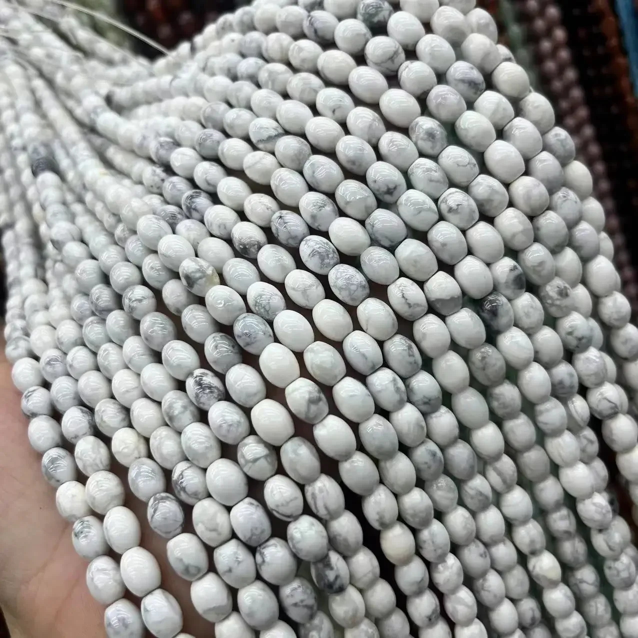 Белая сосна 6x9 мм арабские бусины мини-бусины буддийские свободные тыквы в форме