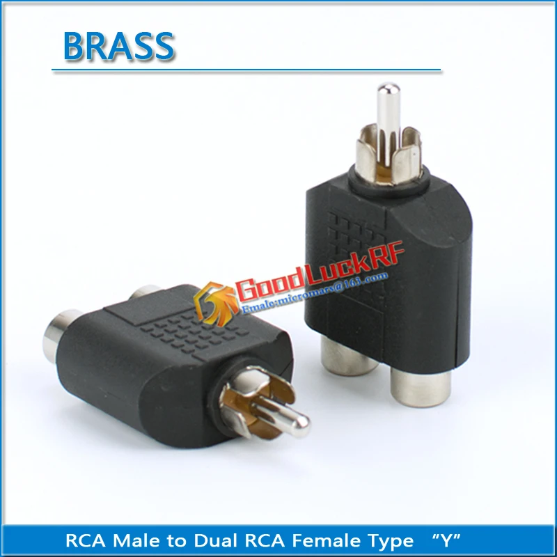 

RCA Male to Dual RCA Female audio and video connection Type Y lotus three split RCA RF connector AV extension conversion