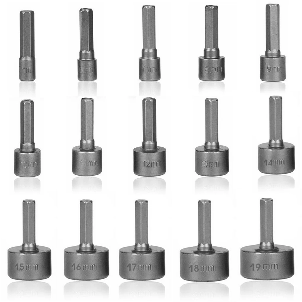 

14 Pieces/Set Electric Screwdriver Sockets Sleeves Power Nut Drivers Woodworking Car Repairing Rotating Tool Accessory