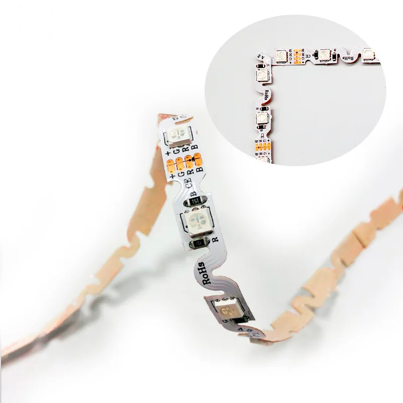 Светодиодная лента S-образной формы 100 м RGB белая/теплая гибкая 5050 60 светодиодов/м |