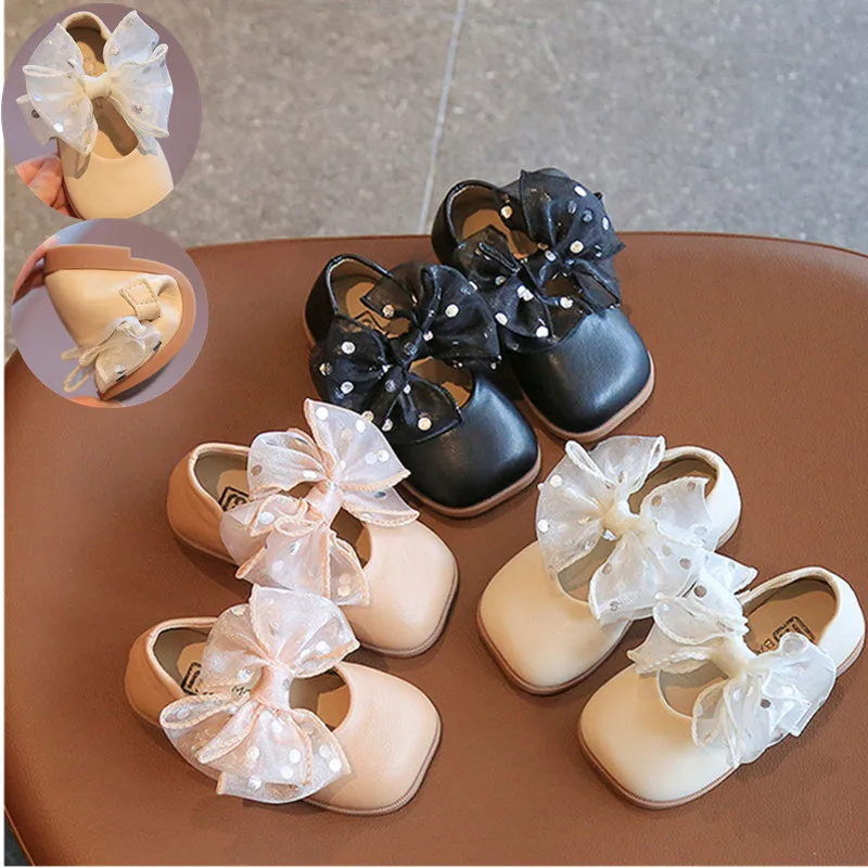 

Детская Нескользящая вечерние на плоской подошве, из ПУ кожи