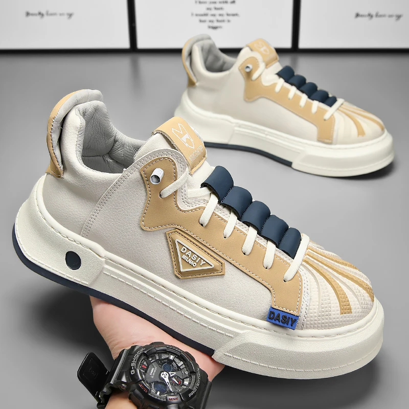 

2023 New Trend Casual Shoe For Men Rubber Sole Walking Driver Footwear Mens Fashion Pu Leather Men Shoe Lacing Casual Adult Shoe