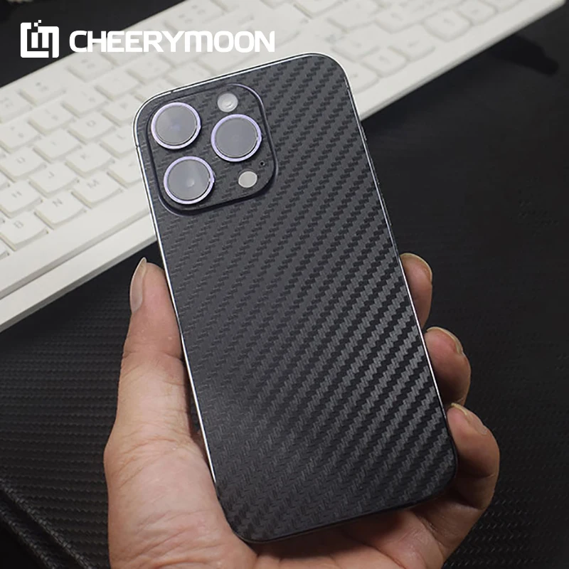 

Black Carbon Fiber Decorative For iPhone 14 13 12 11 Pro Max mini XR SE2 XS 7 8 5 SE 5s 14Pro Plus Protector Back Film Sticker
