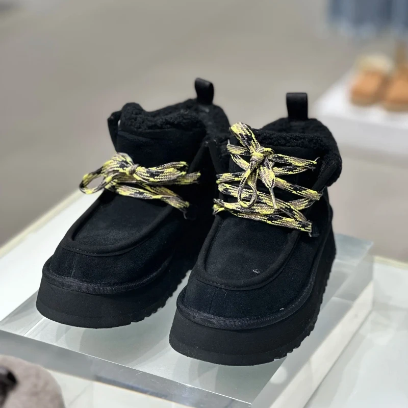 Зимние сапоги из натуральной овечьей шерсти новинка 2024 женская зимняя теплая