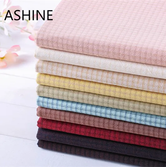 

50*140cm Soft Plaid Japanese Yarn Dyed Cotton Quilting Fabric Handmade Bag Purse Dress Clothes Pillow Trimming Sewing Cloth