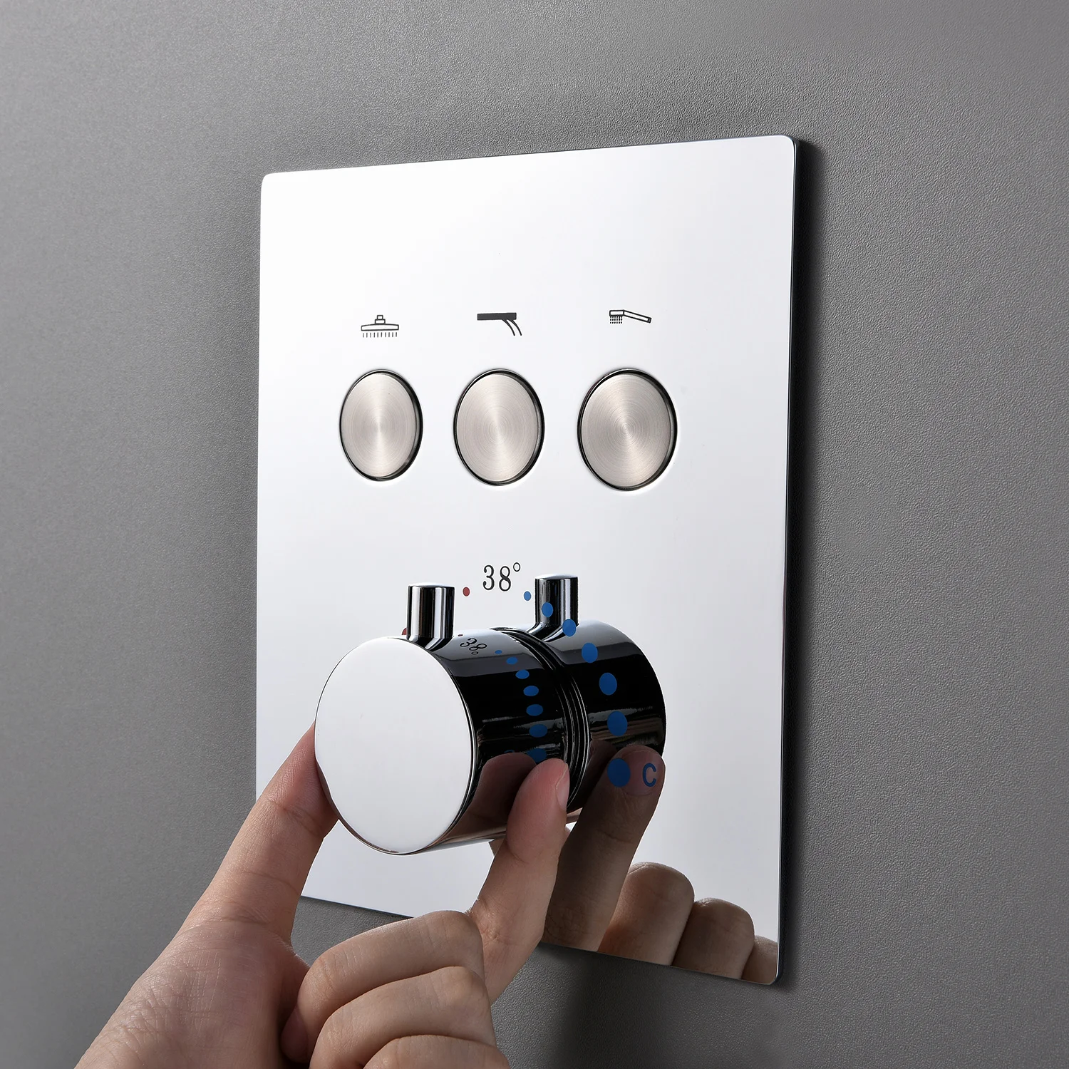 

Single handles 3 function brass UPC concealed hot and cool shower mix valve with diverter