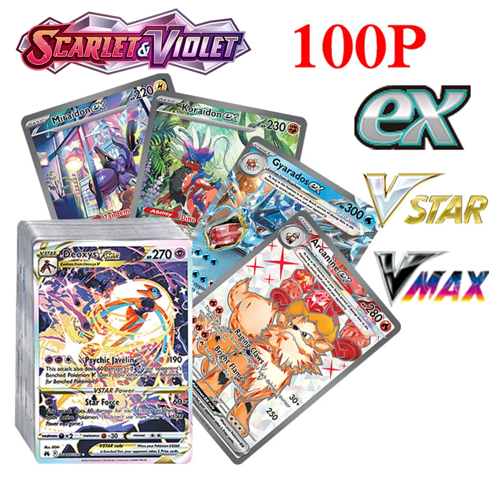 

Карты Pokemon Scarlet фиолетовая EX Vstar Vmax GX Веселая флэш-карта для продажи детских игрушек