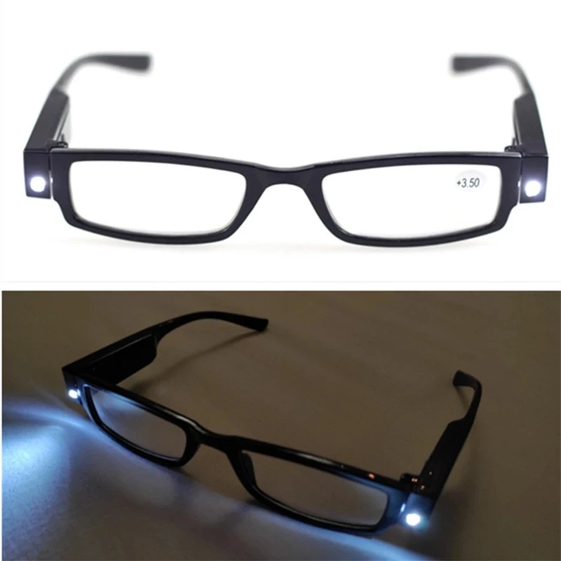 

FG Multi Strength Reading Glasses LED Man Woman Unisex Eyeglasses Spectacle Diopter Magnifier Light Up Night Presbyopic Glasses