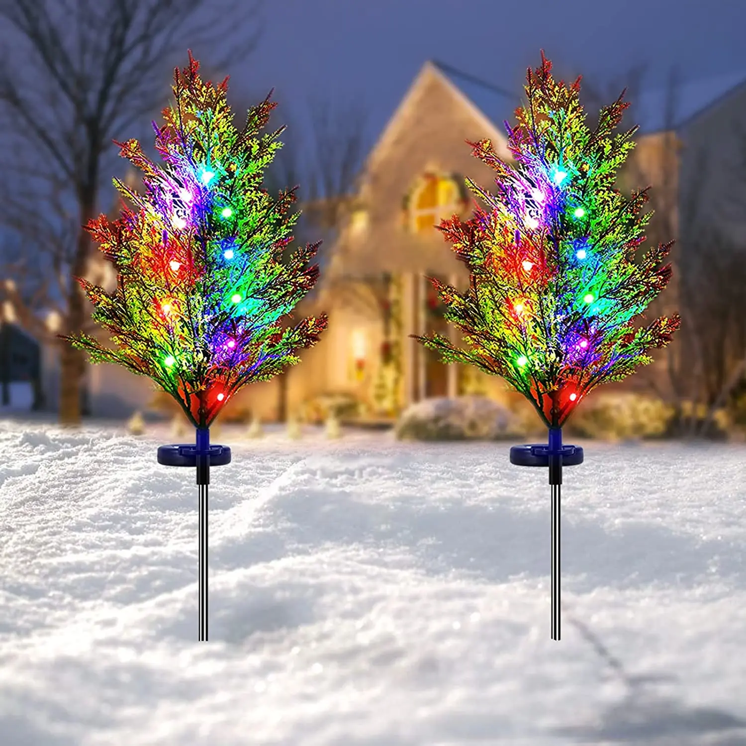

Solar Christmas Pine and Cypress Lawn Lights LED Festive Decorative Floor Lights Waterproof Solar Lights for Garden Decoration