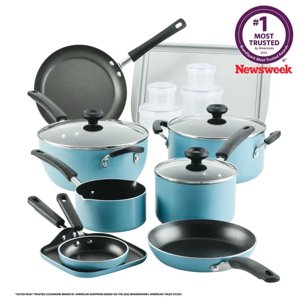 

20 Pc Easy Clean Aluminum Nonstick Cookware Pots and Pans Set,23.00 X 11.00 X 13.00 Inches