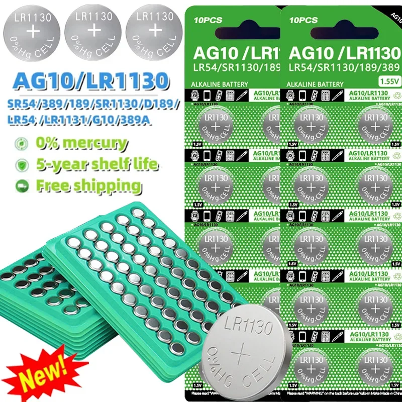 Аккумуляторная батарея AG10 LR1130 SR54 389 190 SR1130 D189 LR54