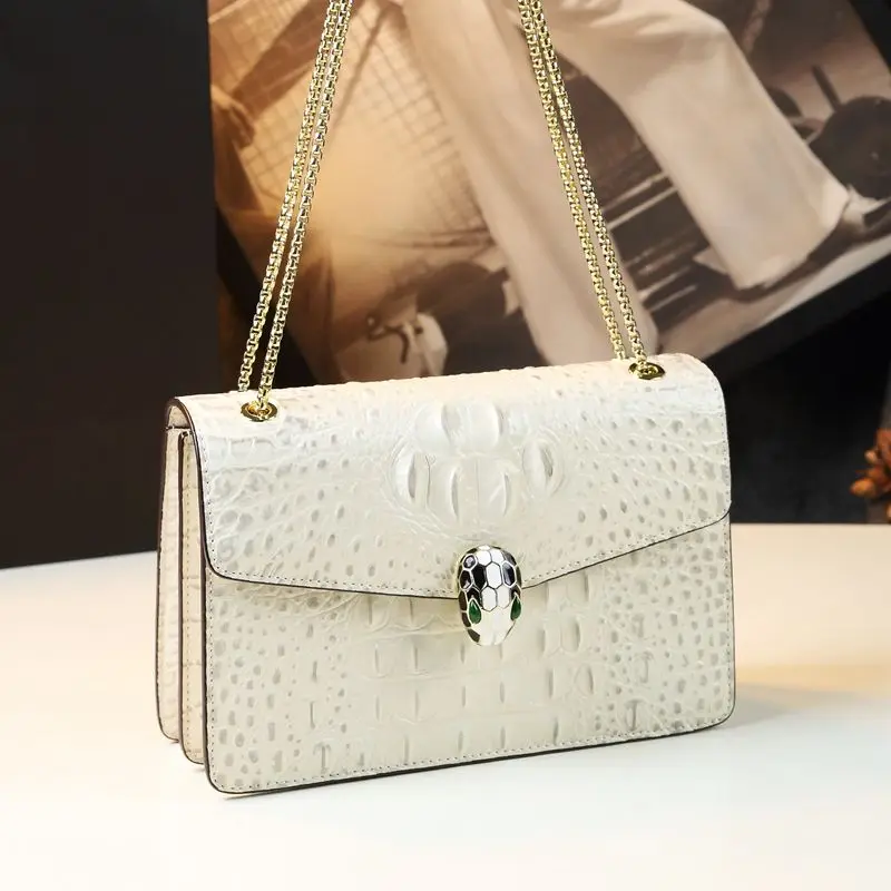 Crocodile Genuine Leather Shoulder Bag Luxury Chain Strap Crossbody Bags For Women Fashion Handbags Female Flap Messenger Bags
