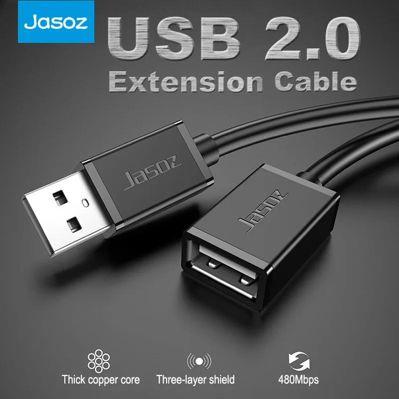 

Jasoz USB Extension Cable USB 2.0 Cable Male to Female For PC Laptop Smart TV Xbox SSD PS4 Fast Speed USB Cable Extension