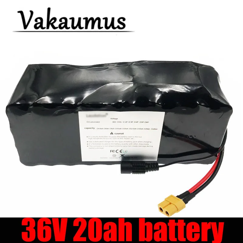 

Vakaumus NEW/36V 20ah Electric Vehicle Lithium Battery 18650 10S 4P With 15A BMS XT60 Plug 42V For 250W 350W 500W Motor Scooter