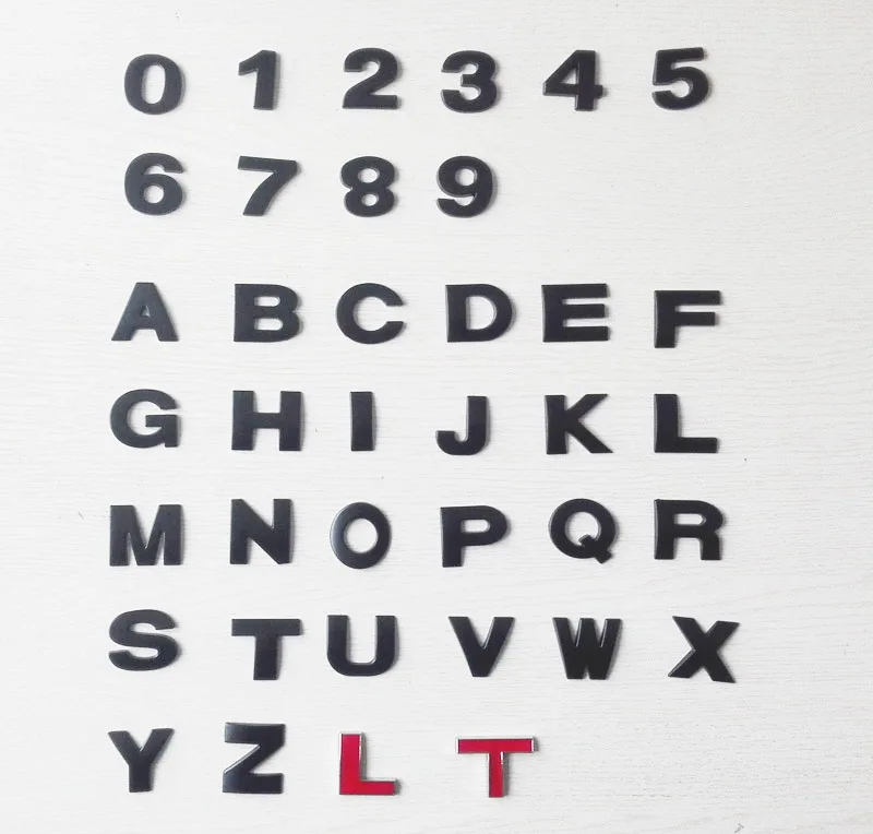 

25 мм 3D металлические буквы значок эмблема Алфавит цифры Автомобильная наклейка с клейкой наклейкой