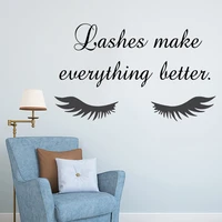wall stickers home decor beauty salon eyelashes life love eyes quote wallpaper waterproof wall decor mural decals