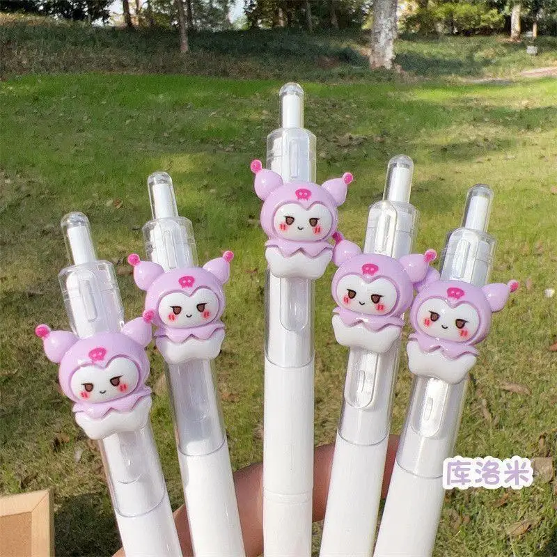 

5pcs Creative Cute Sanrio Office Push-type Neutral Pen Student Stationery High-value Push Pen Office Supplies Wholesale