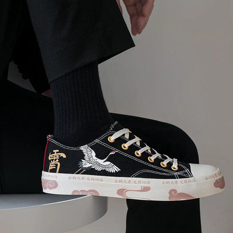 Парусиновая обувь для мужчин и женщин в азиатском китайском стиле уличная модная
