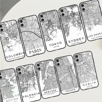 world map travel country sketch city phone case for iphone 11 12 13 mini pro max 8 7 6 6s plus x 5 se 2020 xr xs funda case