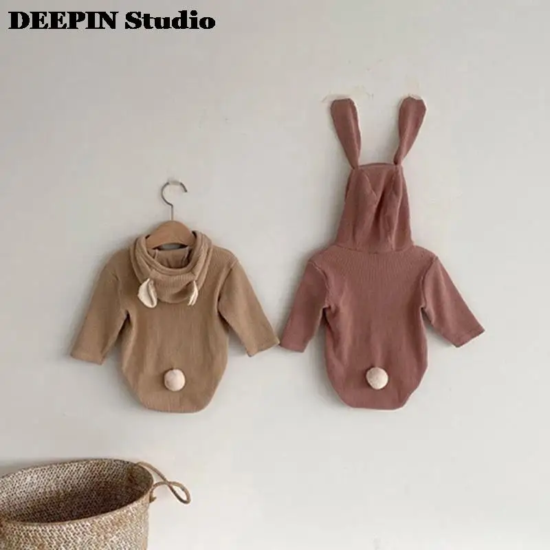 

DEEPIN Studio 2022 Spring New Newborn Baby Clothes Bunny Ear Infant Girls Bodysuit Cute Baby & Boys Clothing Rabbit Baby Outfit