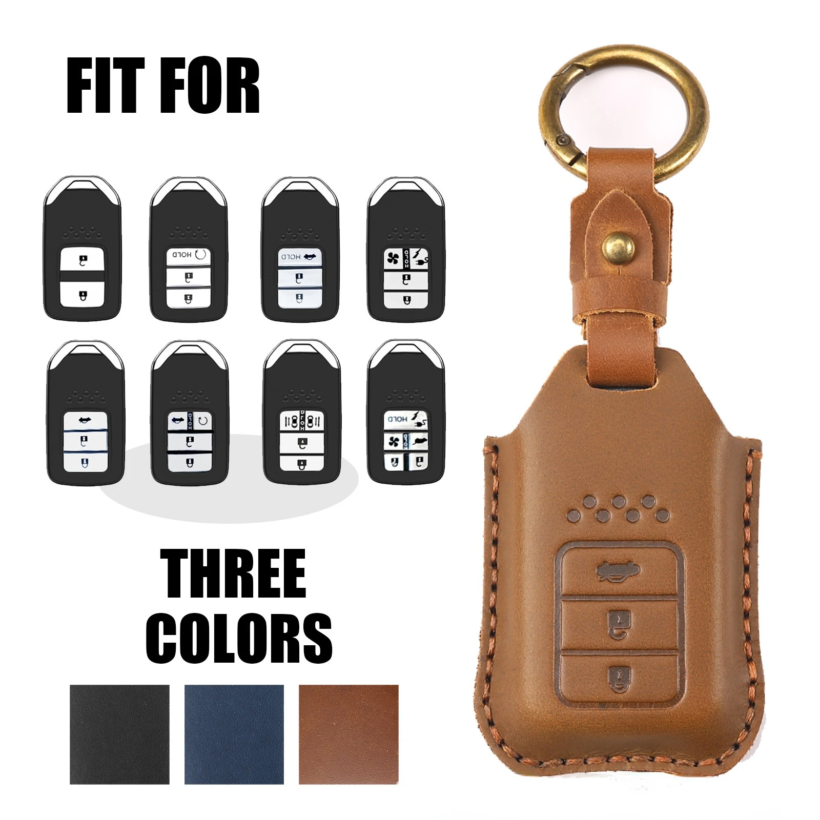 

Luxury Leather Car Key Case Cover Fob Keychain Holder for Honda 2021 10th Accord Civic CRV Breeze XRV Accessorie Keyring Bag
