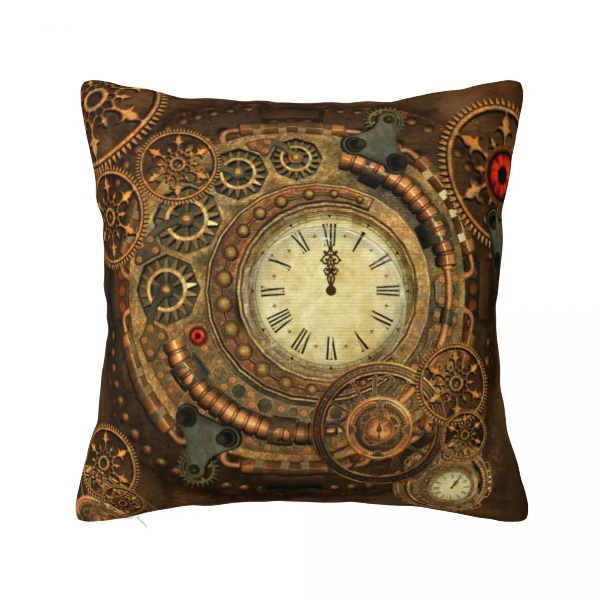 

Подушка в стиле стимпанк, искусственная подушка из полиэстера с заводным механизмом, квадратный весенний чехол на молнии
