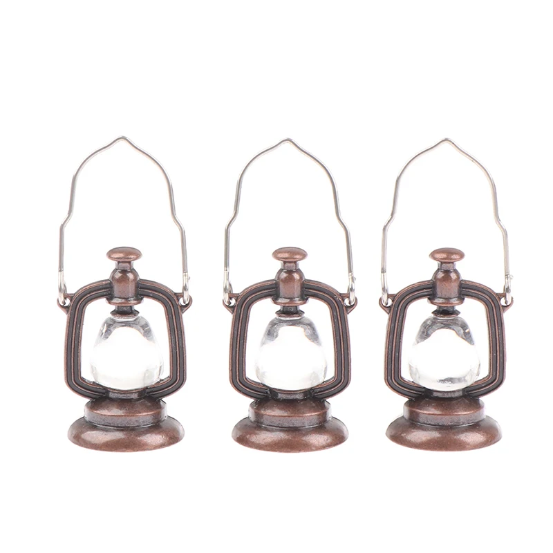 

1Pcs Mini Oil Lamp For 1:12 Doll House Miniature Ornaments Model Vintage Doll House DIY Toy Dollhouse Accessories
