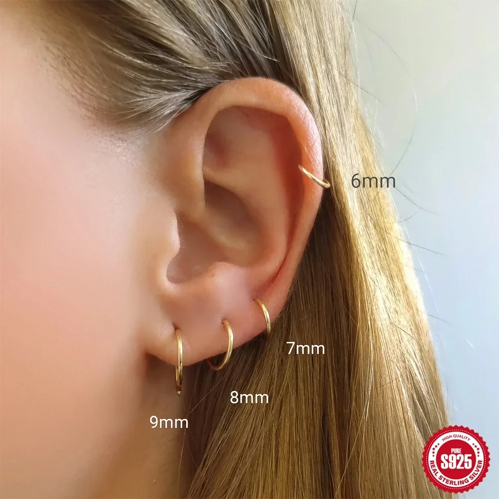 KO настоящие серьги-кольца из стерлингового серебра 925 пробы диаметром провода